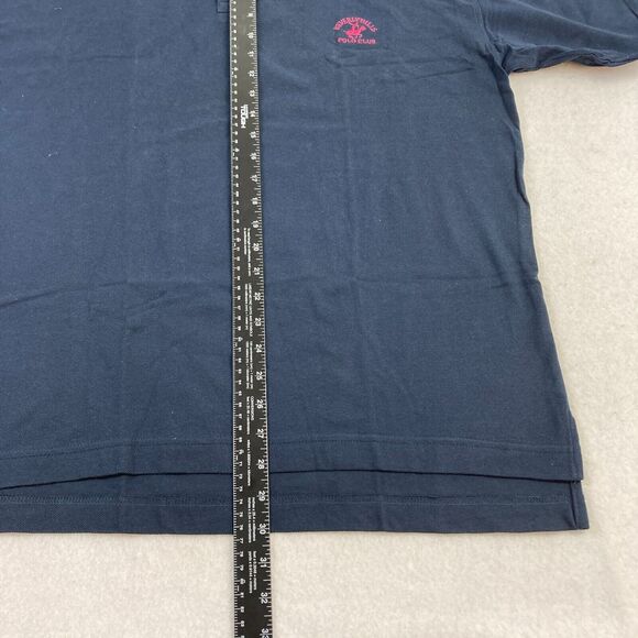 Vintage Beverly Hills Polo Club Polo Shirt Mens Medium Navy Blue Embroidered NWT - Picture 8 of 11